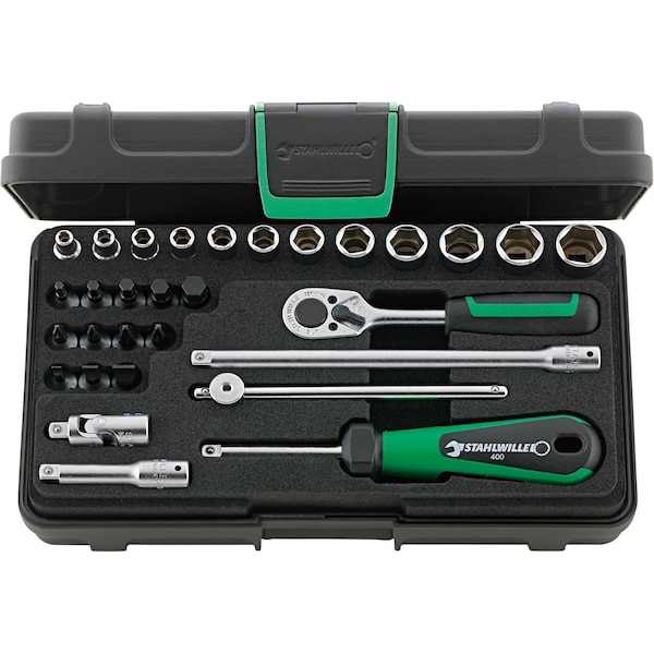 6, 3 mm (1/4") Socket set 30-pcs., 40/24/6 KN